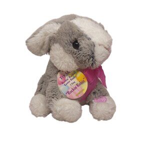 Rockin Rabit Easter Bunny Plush Dancing Singing Stuffed Animal Gray White 8 in